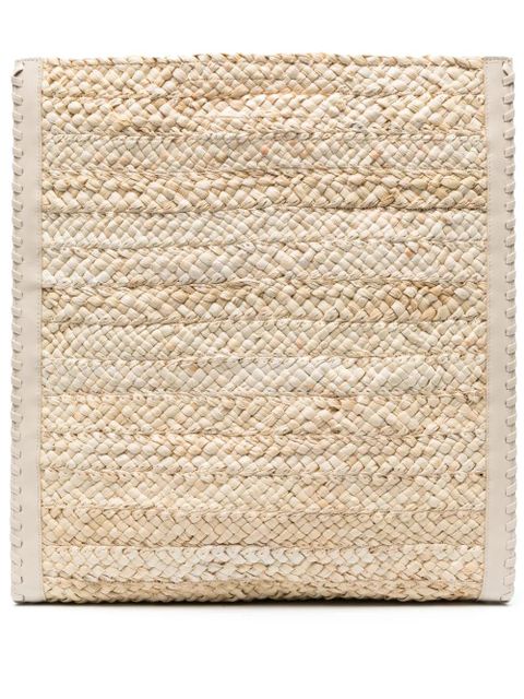 Cult Gaia logo-plaque interwoven beach bag - Neutrals - zdjęcie produktu nr 1