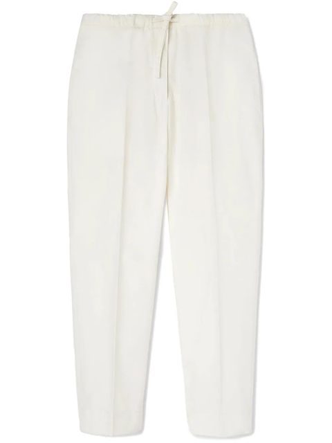 Jil Sander drawstring-waistband cotton trousers - White - zdjęcie produktu nr 1