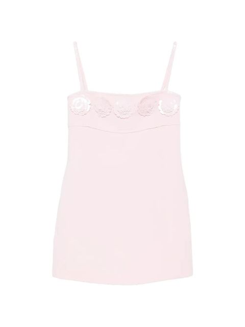 Self-Portrait floral-appliqué mini dress - Pink - zdjęcie produktu nr 1