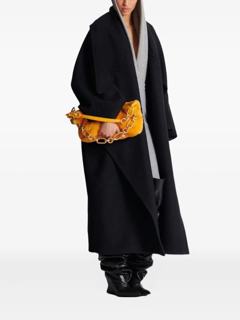 Balmain medium Sync shearling chain shoulder bag - Orange