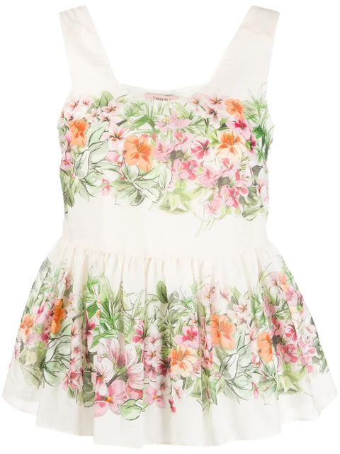 TWINSET sleeveless peplum blouse - Neutrals - zdjęcie produktu nr 1