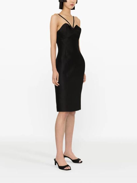 Versace halterneck bustier midi dress - Black