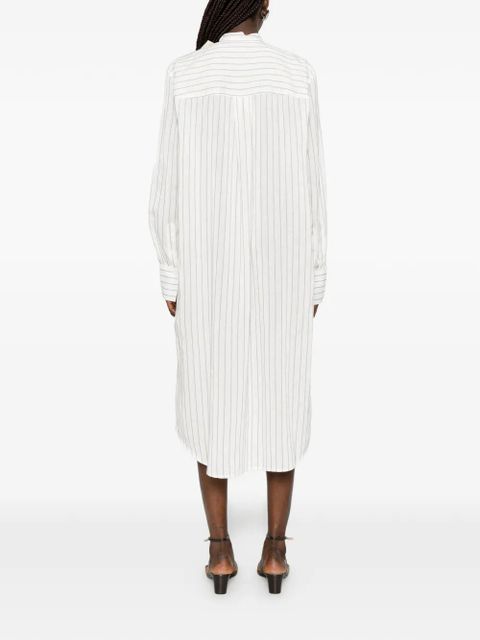TOTEME striped shirt midi dress - White