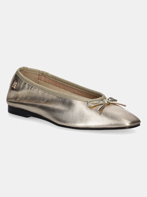 Tommy Hilfiger baleriny skórzane BALLERINA SOFT LEATHER METALLIC - zdjęcie produktu nr 1