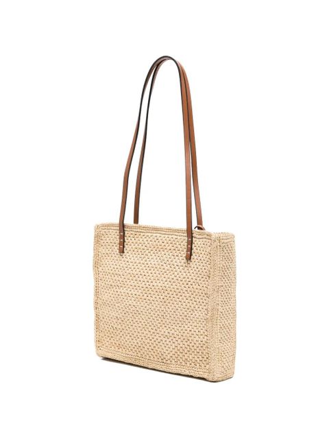 Manebi Inez raffia charm-detail shoulder bag - Neutrals