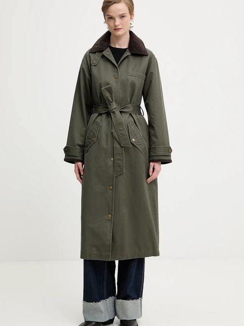 Abercrombie & Fitch płaszcz kolor zielony KI144-5195-340