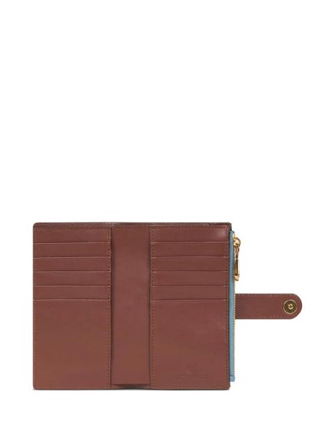 ETRO Pegaso-motif leather wallet - Blue
