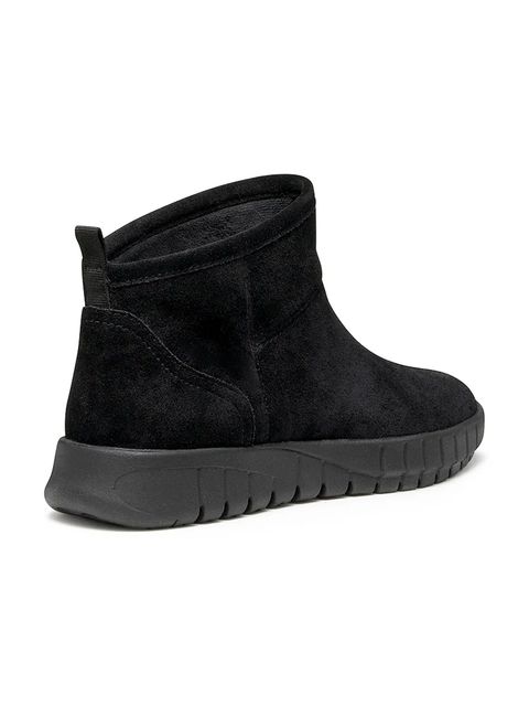 Geox botki zamszowe D FLEXTRIDE damskie kolor czarny na płaskim obcasie D569AA 00022 C9999