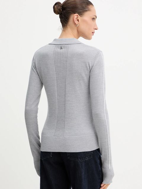 Patrizia Pepe kardigan wełniany damski kolor szary lekki 2K0343 KM36