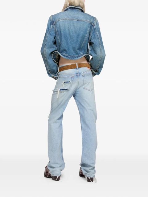 Acne Studios wavy-construction buttoned denim jacket - Blue