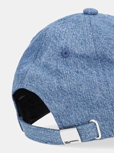 Karl Lagerfeld Jeans czapka z daszkiem bawełniana kolor niebieski A4W33123