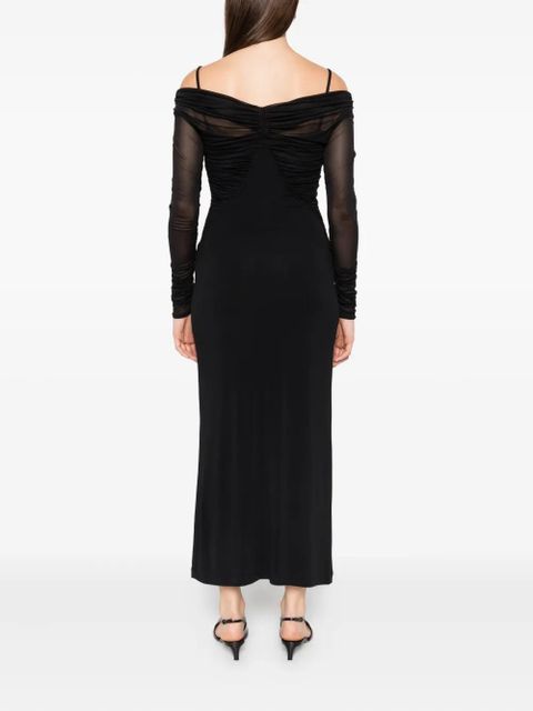 Max Mara off-shoulder draped dress - Black