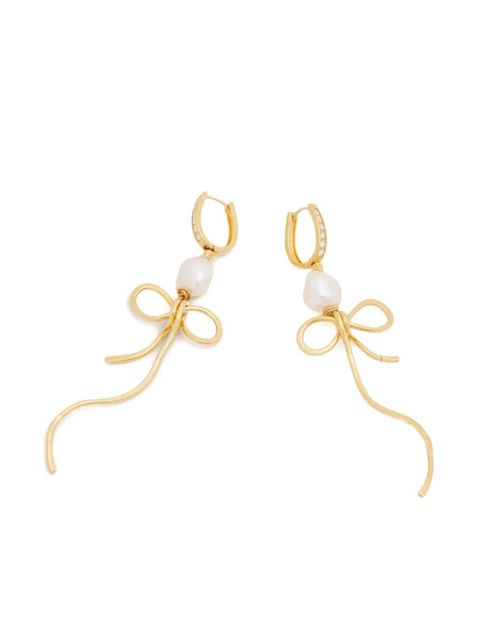 Marni pearl bow drop earrings - Gold