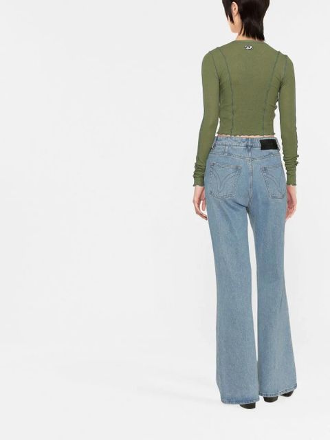 Diesel exposed-seam cropped cardigan - Green