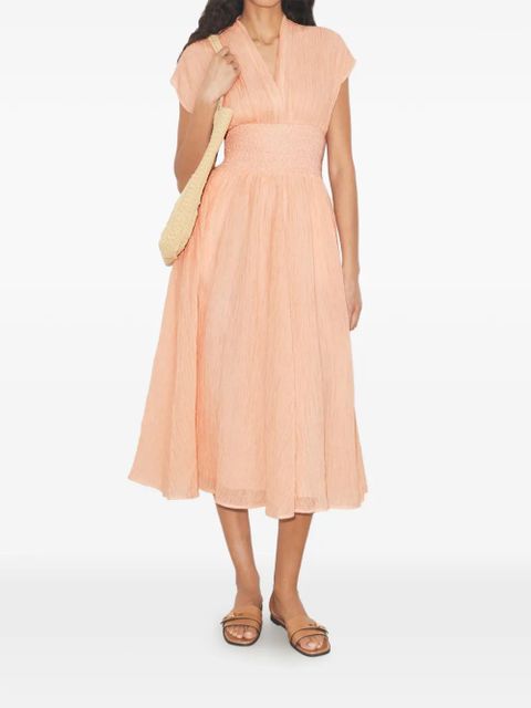 Tory Burch V-neck linen dress - Pink - zdjęcie produktu nr 2