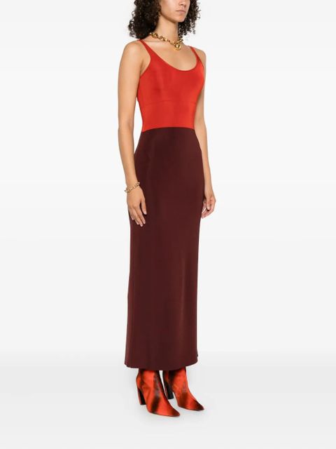 FENDI two-tone midi dress - Red