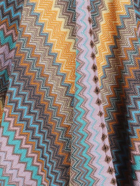 Missoni chevron fringed poncho - Neutrals