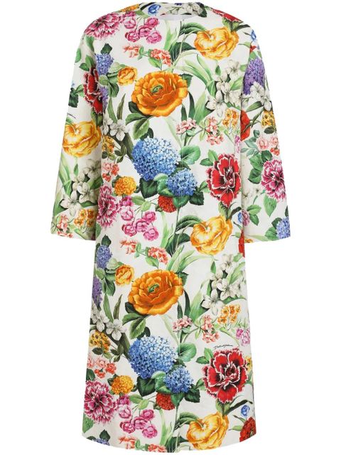 Dolce & Gabbana floral-print coat - White - zdjęcie produktu nr 1