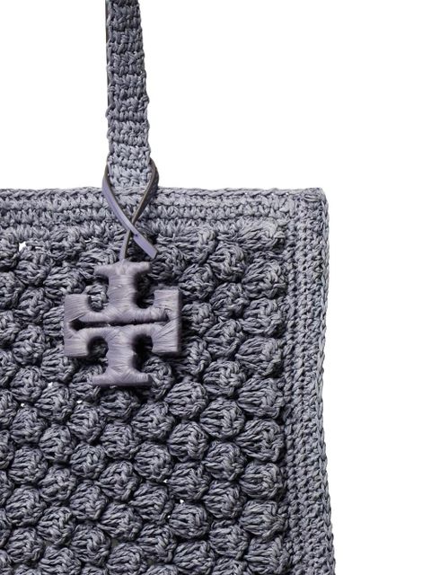 Tory Burch small Ella hand-crocheted popcorn tote bag - Grey