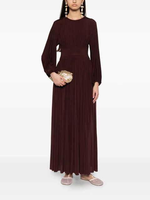 ZIMMERMANN Luna pleated long-sleeve dress - Red - zdjęcie produktu nr 2
