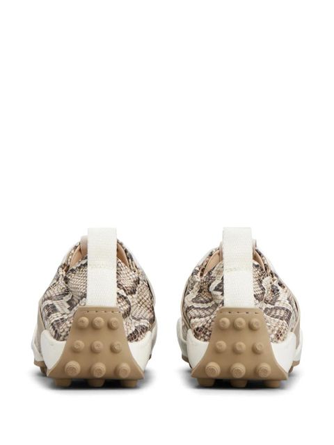 Tod's snake-print leather sneakers - Neutrals