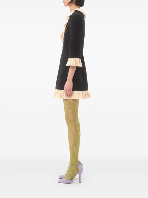 Valentino Garavani ruffle-trim mini dress - Black - zdjęcie produktu nr 2