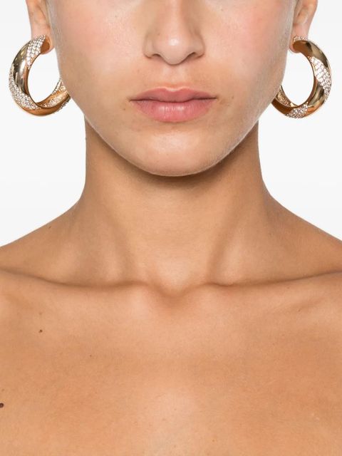 Self-Portrait twisted pave earrings - Gold - zdjęcie produktu nr 2