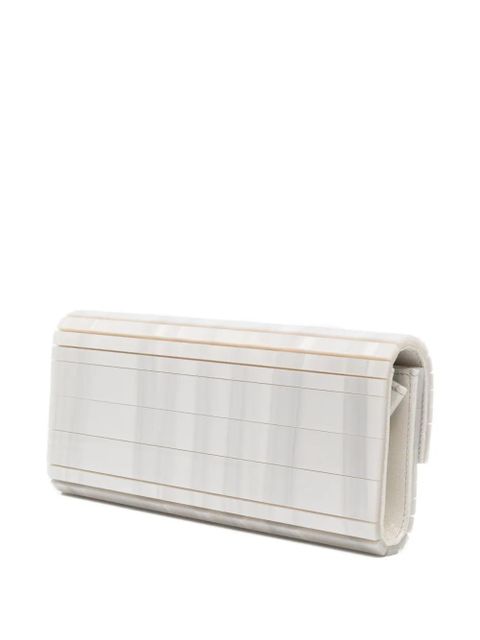 Jimmy Choo ribbed clutch bag - White