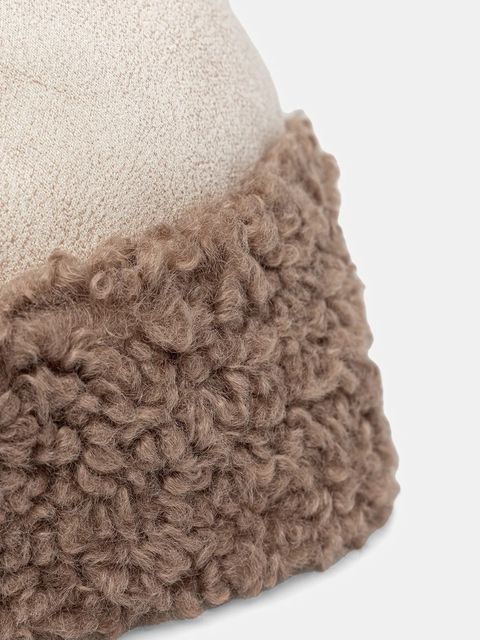 Bomboogie czapka kolor beżowy z grubej dzianiny LW9376TPSF5