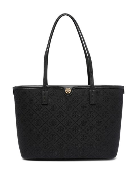 Tory Burch small T Monogram zip tote bag - Black - zdjęcie produktu nr 1