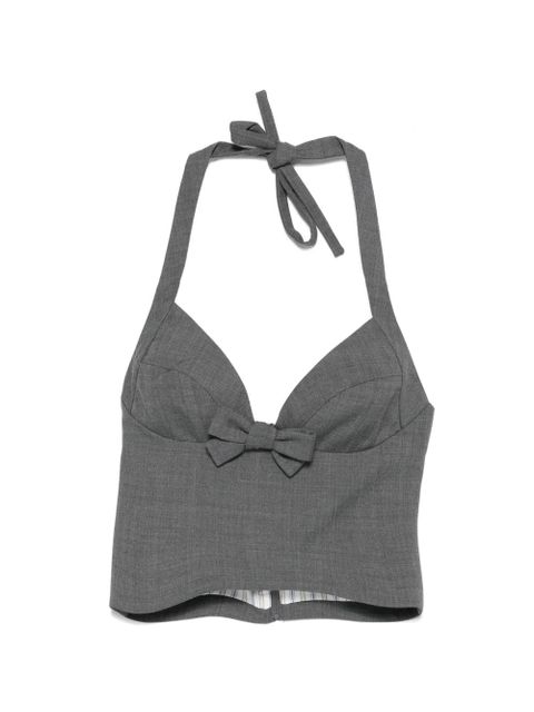 SHUSHU/TONG halterneck bow-tie top - Grey - zdjęcie produktu nr 1