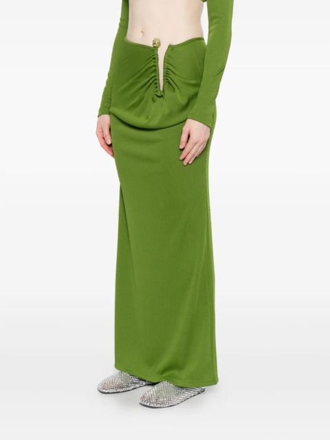 Christopher Esber ribbed gathered-effect skirt - Green