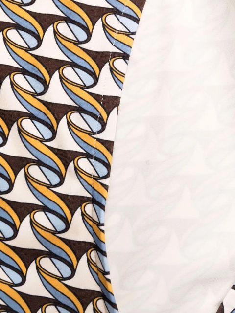 Tory Burch abstract-print side-tie bikini bottoms - Neutrals