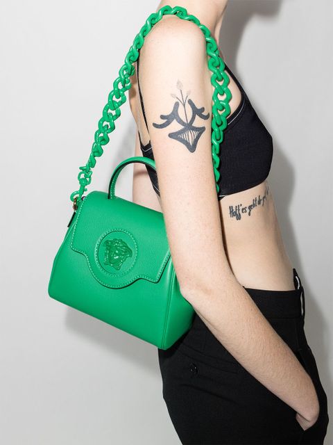 Versace small La Medusa top handle bag - Green
