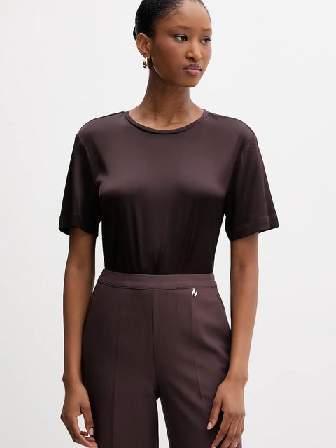 Silvian Heach t-shirt OREILLE damski kolor brązowy GPA25530BL - zdjęcie produktu nr 1