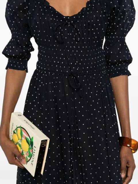 DÔEN Ischia polka-dot midi dress - Blue