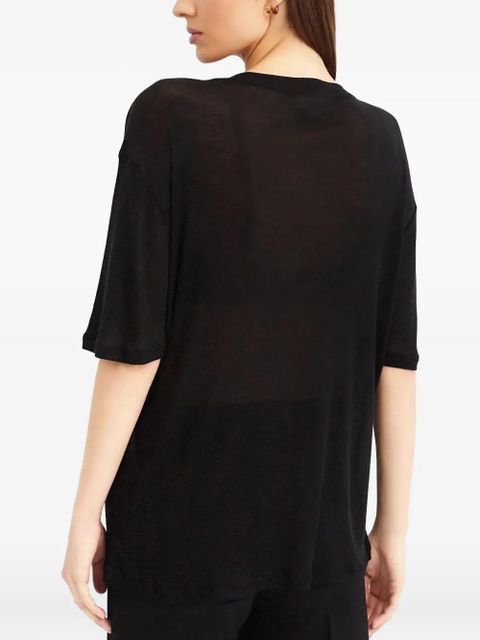 Victoria Beckham pleated short-sleeve top - Black - zdjęcie produktu nr 2