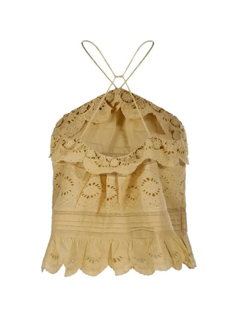 TOM FORD broderie-anglaise ruffled blouse - Yellow - zdjęcie produktu nr 2
