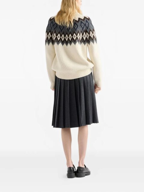 Prada intarsia turtleneck ribbed sweater - Neutrals - zdjęcie produktu nr 2
