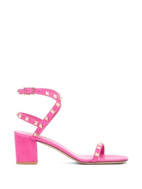Valentino Garavani Rockstud suede sandals with straps 60mm - Pink - zdjęcie produktu nr 1