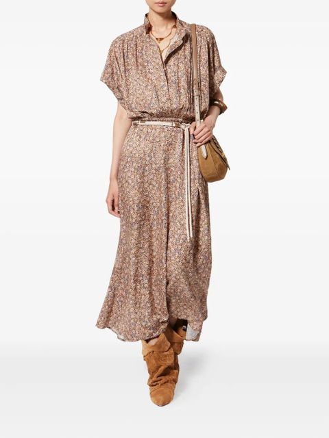 ISABEL MARANT Ansley floral print maxi dress - Brown - zdjęcie produktu nr 2