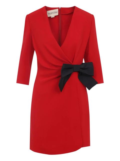 Valentino Garavani bow-detail mini dress - Red - zdjęcie produktu nr 2