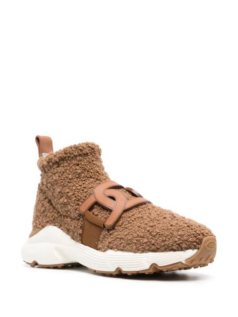 Tod's shearling logo-plaque sneakers - Brown - zdjęcie produktu nr 2
