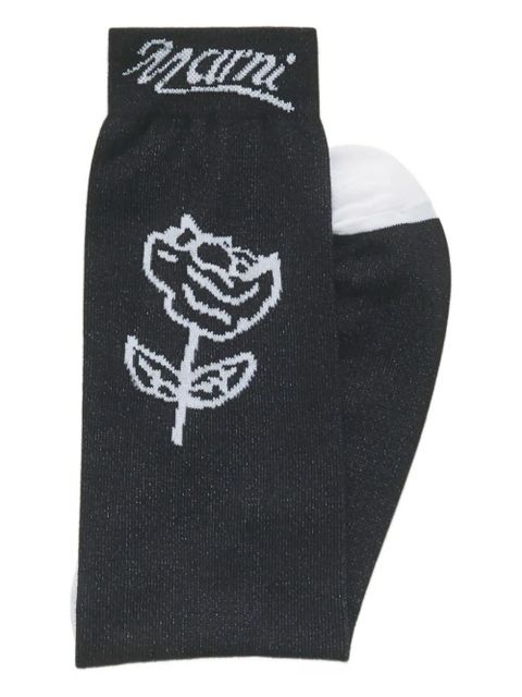 Marni rose-jacquard socks - Black