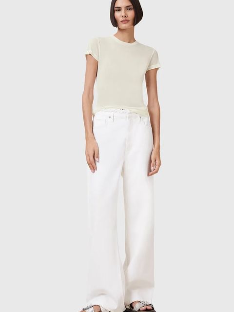 AllSaints t-shirt JUNE damski kolor beżowy W182JC