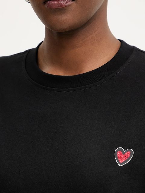 Karl Lagerfeld t-shirt bawełniany IKON damski kolor czarny B1W17090