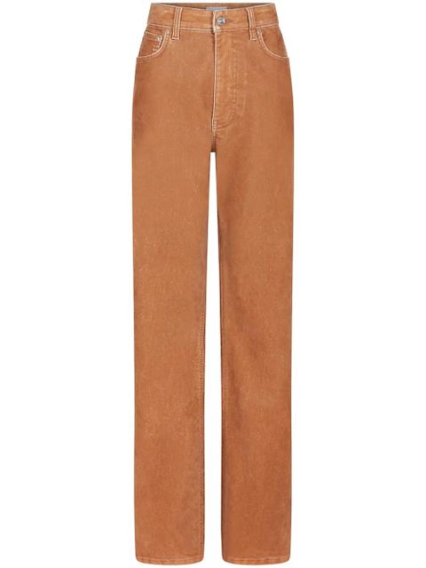Rabanne contrast-stitching straight trousers - Brown - zdjęcie produktu nr 1