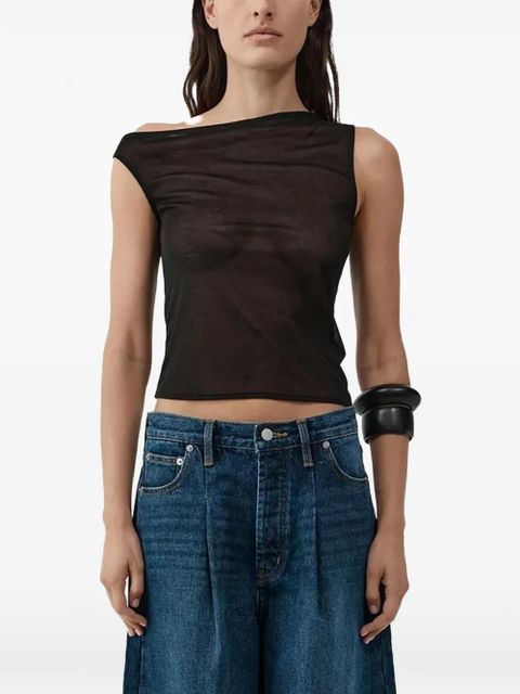 St. Agni asymmetric jersey top - Black - zdjęcie produktu nr 2