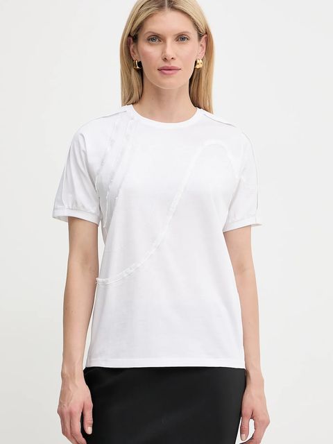 BOSS t-shirt bawełniany damski kolor biały 50545660 - zdjęcie produktu nr 1