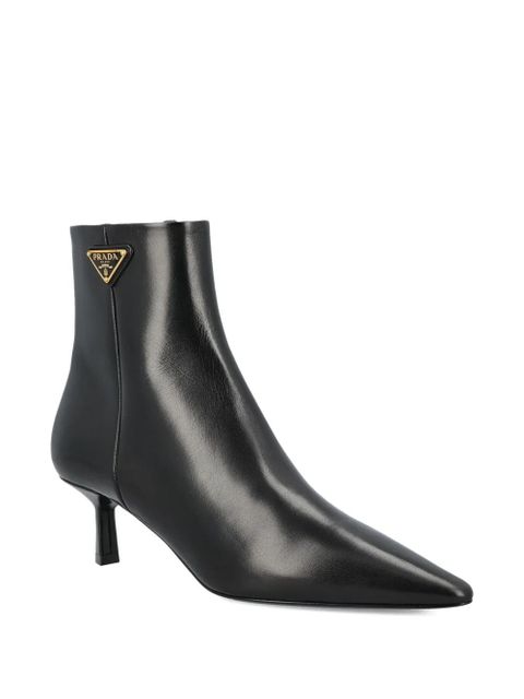 Prada triangle-logo pointed-toe boots - Black - zdjęcie produktu nr 2
